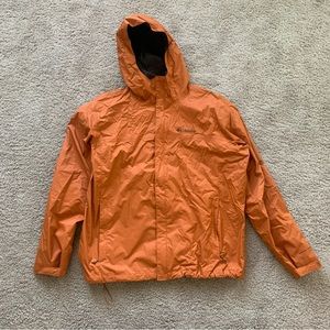 Mens Columbia Rain Jacket Orange Size XL